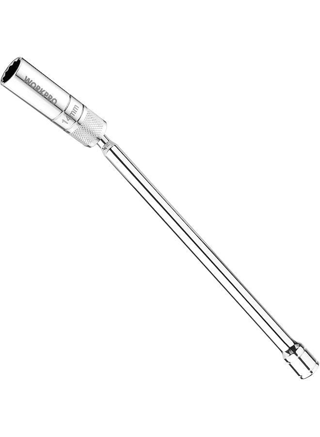 ووركبرو مقبس شمعة احتراق مغناطيسي 14 مم، أداة إزالة شمعة احتراق دوارة عالمية 12 نقطة، محرك 3/8 بوصة × 300 مم مرن ممتد لإصلاح السيارات - Image 1