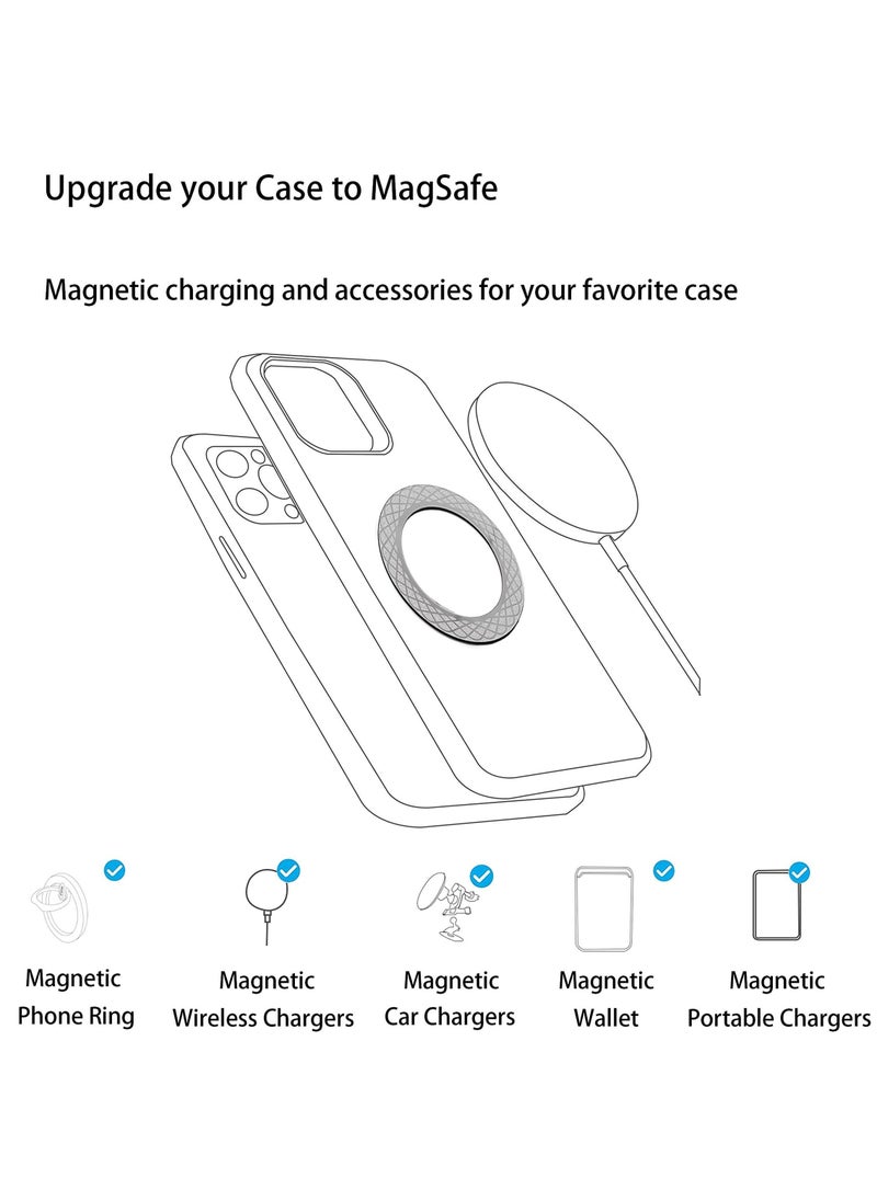 SYOSI - 2 Pcs Phone Magnetic Ring, Compatible with Magsafe Wireless Charger for iPhone 13/ 13 Pro/ Mini/ Pro Max/ 12 and Huawei Receiver Car Metal Ring Sticker - Image 1