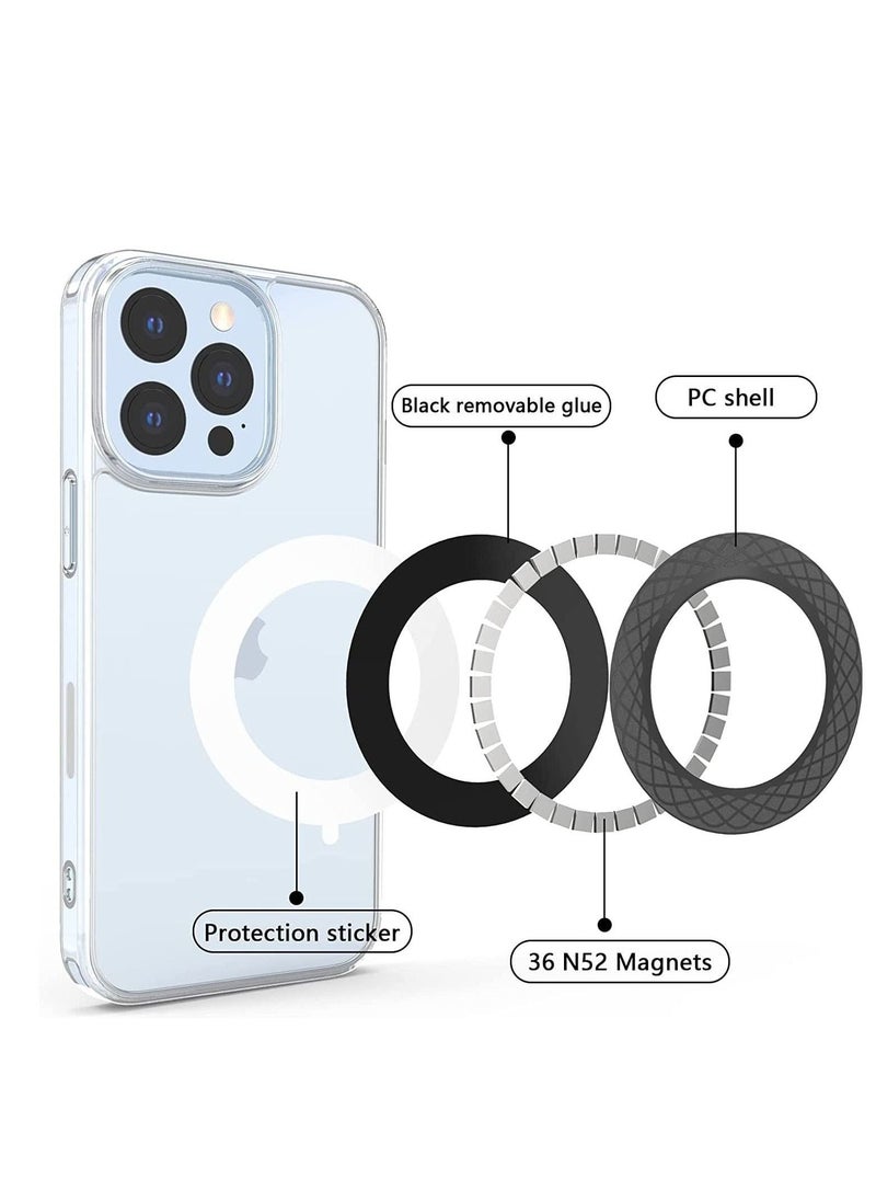SYOSI - 2 Pcs Phone Magnetic Ring, Compatible with Magsafe Wireless Charger for iPhone 13/ 13 Pro/ Mini/ Pro Max/ 12 and Huawei Receiver Car Metal Ring Sticker - Image 1