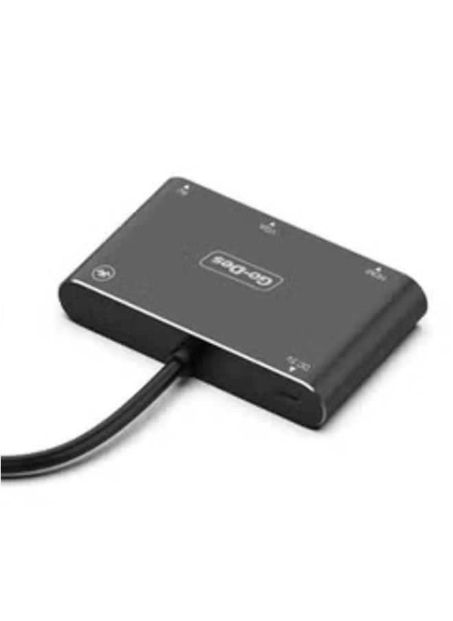 ELTRAZONE - "Go-Does 5-in-1 HD Multi-Adapter – USB-C, Lightning, Micro USB to HDMI, VGA, AV for Laptops and Devices (Model GD-8762)" - Image 1