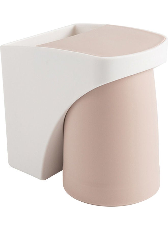 NIBEMINENT Magnetic Cup Wall Mounted Toothbrush Holder Beige/White 12 x 9 12cm