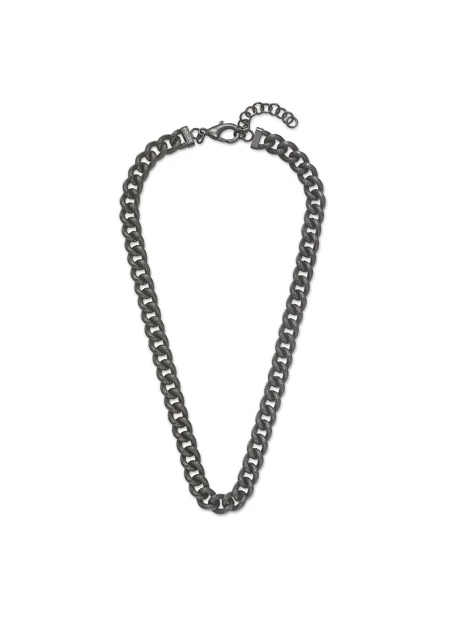 Police Crank Grey Textured Chain Necklace for Men