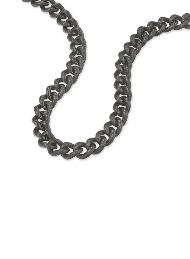 Police Crank Grey Textured Chain Necklace for Men