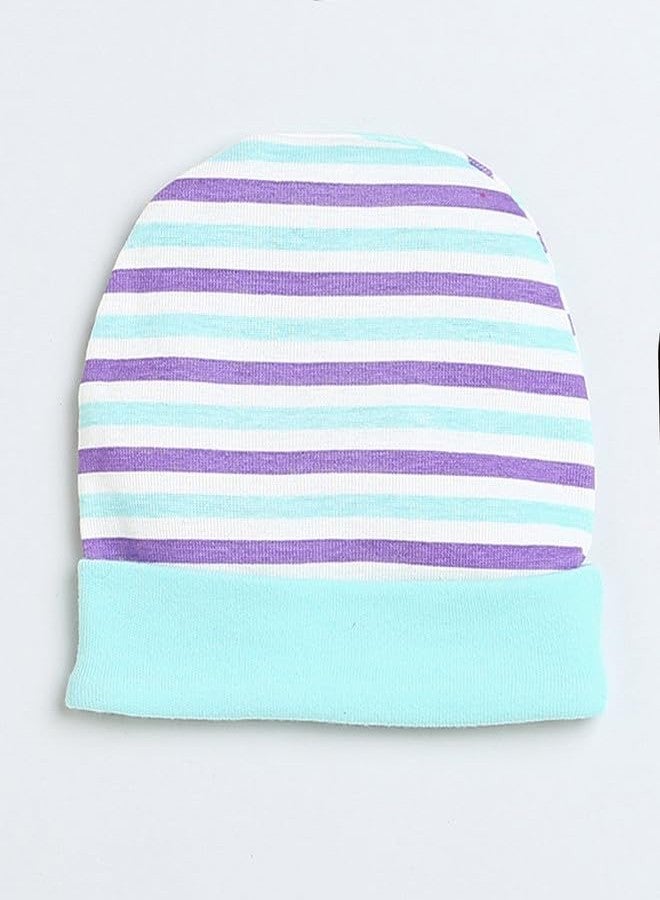 BUMZEE Cream & Mint Boys Cotton Cap Mitten Bootie Set Age - 0-3 Months (Peb9490) - Image 2