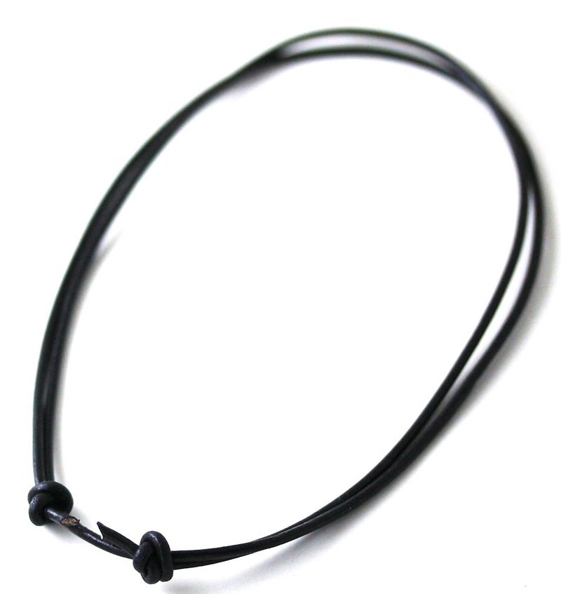 LynnAround Sturdy Beach Choker Surf Necklace Adjustable Genuine 2mm, 3mm Round Brown/Black Leather Cord (Black2mm(14"-28")) - Image 1
