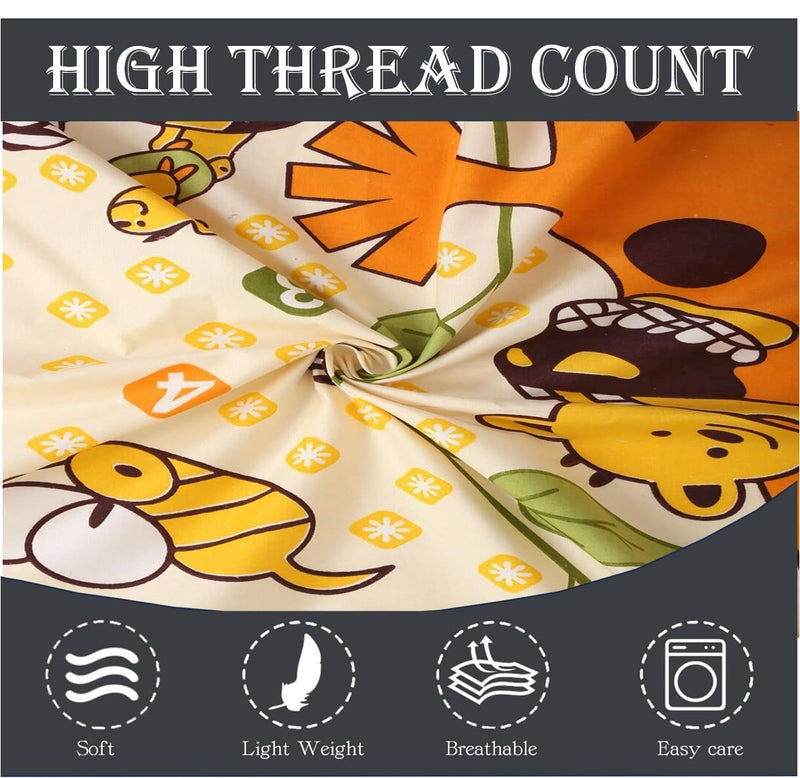 Filymore Cute Giraffe 3-Piece Kids Bedding Set - Single Bed Comforter, Matching Bedsheet & Pillow Cover - Soft Yellow and Cream Design for Children’s Room (90X60) inch - Image 5