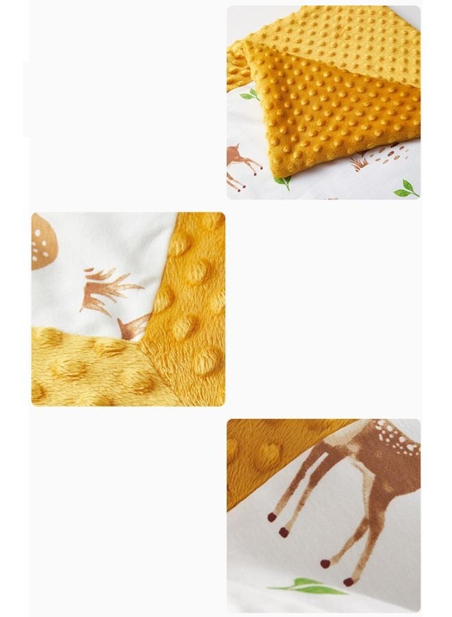TEN-M JOURNEY Ultra Soft Double Layer Plush Baby Blanket with Cute Animal Printed and Raised Dots for Crib, Newborn and Toddler 100x140cm  - Image 5