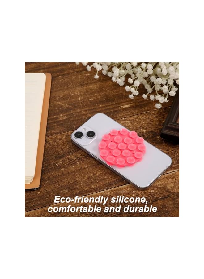 S-TOP 5-Pack Silicone Suction Phone Holders for Mirror Selfies | Double sided silicone suction holders stick to car, mirror or shower surfaces, supporting hands-free selfies, videos - Image 2