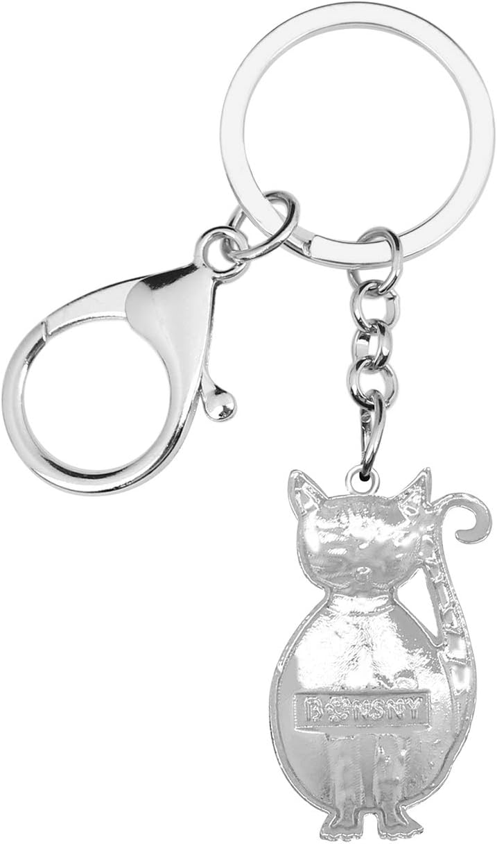 BONSNY Enamel Alloy Chain Cat Key Chains For Women Car Purse Handbag Charms keychains Gifts, Blackness, Charm size approximately 1.73"tall & 1.10" width - Image 4