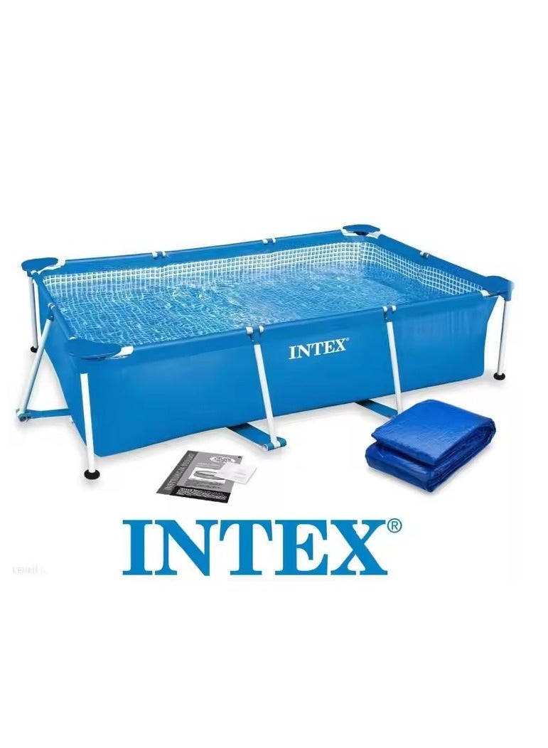 انتكس قوة فائقة ومتانة أطول إطار مستطيل قوي للجنسين حمام سباحة أزرق صيفي ممتع لعب مائي 300 × 200 × 75 سم - Image 3