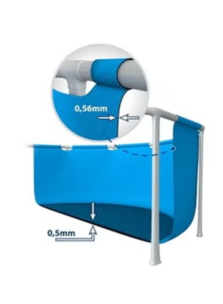 انتكس قوة فائقة ومتانة أطول إطار مستطيل قوي للجنسين حمام سباحة أزرق صيفي ممتع لعب مائي 300 × 200 × 75 سم - Image 5