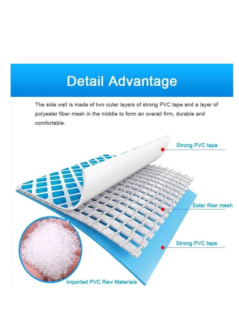 انتكس قوة فائقة ومتانة أطول إطار مستطيل قوي للجنسين حمام سباحة أزرق صيفي ممتع لعب مائي 300 × 200 × 75 سم - Image 2
