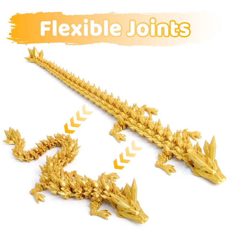 Flavery 3D Printed Dragon Egg - Gold - Easter Basket Stuffers, Unique Easter Prefilled Eggs with Toys, Flexible 12â€ Dragon Inside, Surprise Fidget Toy Gift for Kids, Teens & Adults, Easter Decor - Image 5