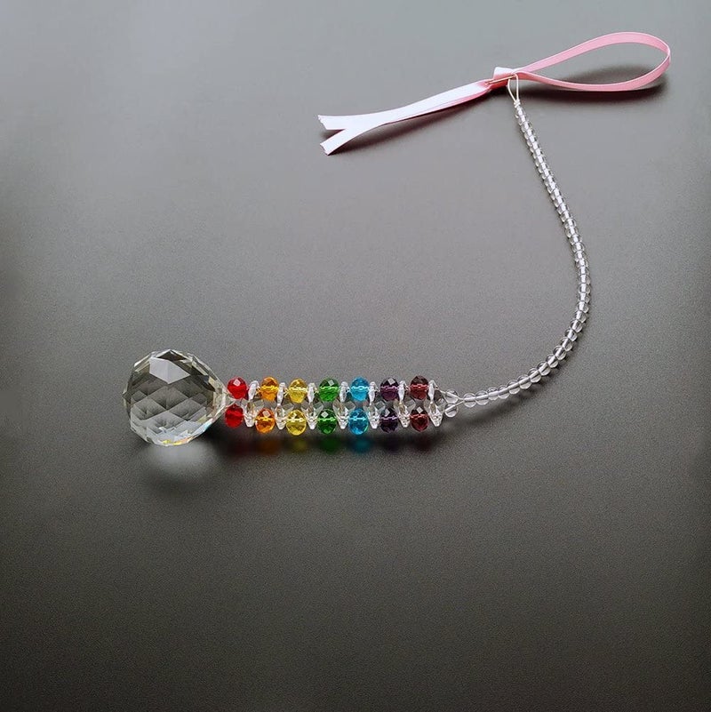 Light Wave Beautiful Sparkling Crystal Rainbow Sun-Catcher Ball Prism Pendant Hanging, Window, Garden, Balcony Hanging Ornament, Car Hanging (Model 15) - Image 4