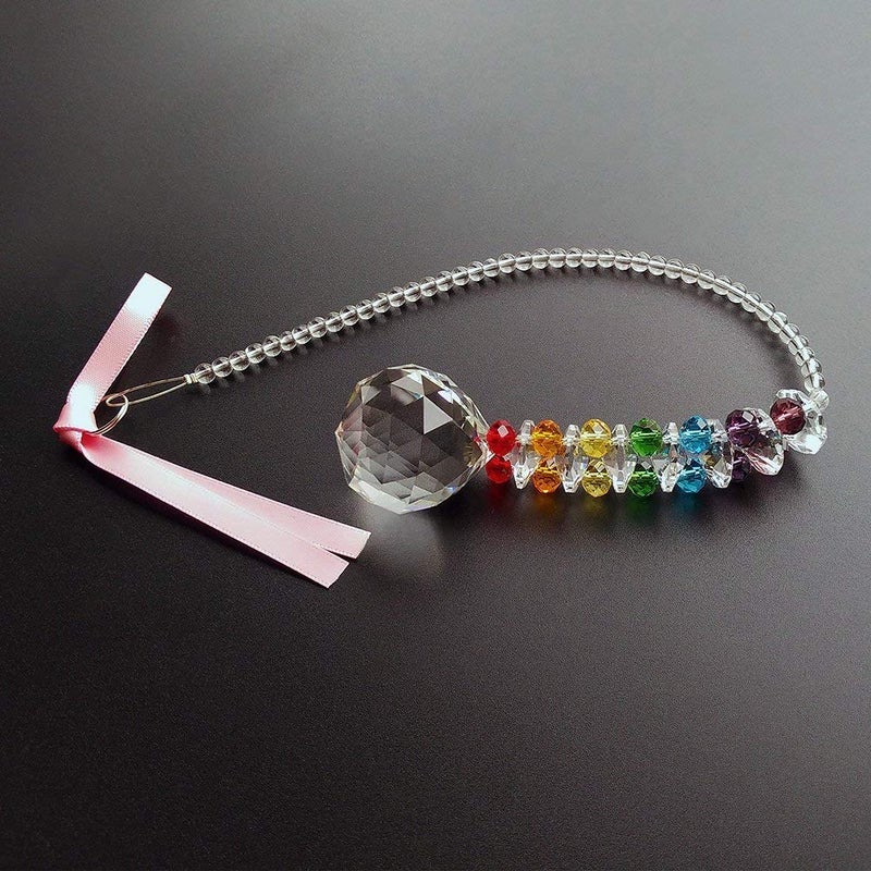 Light Wave Beautiful Sparkling Crystal Rainbow Sun-Catcher Ball Prism Pendant Hanging, Window, Garden, Balcony Hanging Ornament, Car Hanging (Model 15) - Image 5