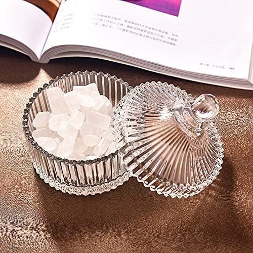 FOMQUAZLI Crystal Jar with Crystal Lid Suitable as A Candy Dish Cookie Tin Biscuit BarrelDecorative Candy Jar Sugar Bowl for Home Office 320ML - Image 5