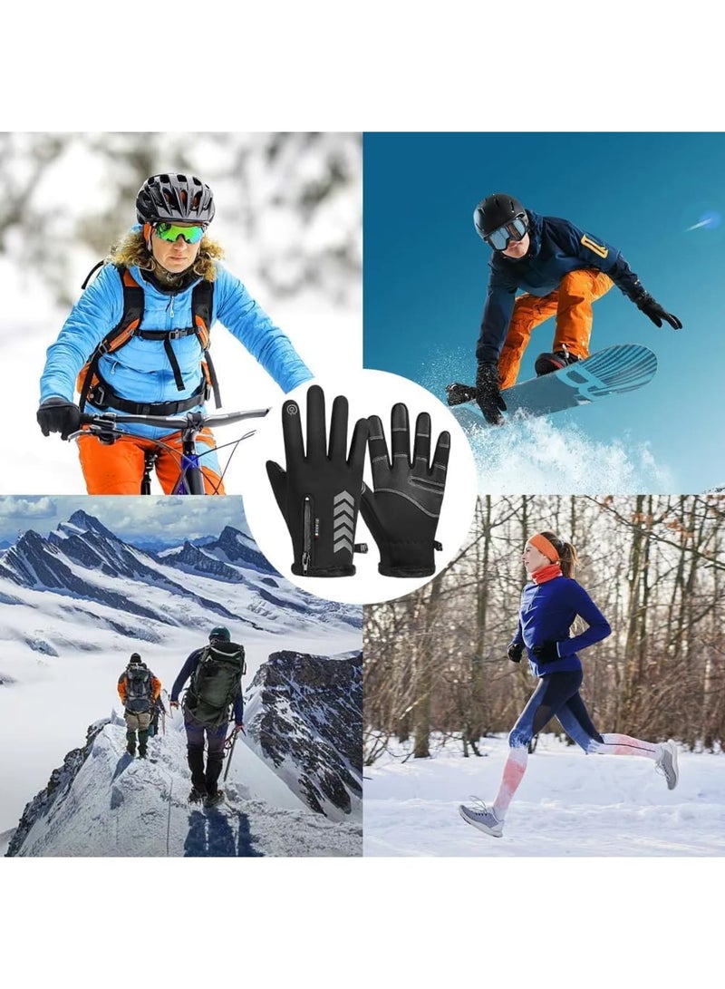 Zikra Thermal Gloves Winter Gloves, Cold Weather Cycling Touchscreen Windproof and Water Resistant Running or Men Women Walking Riding Driving (L) - Image 5