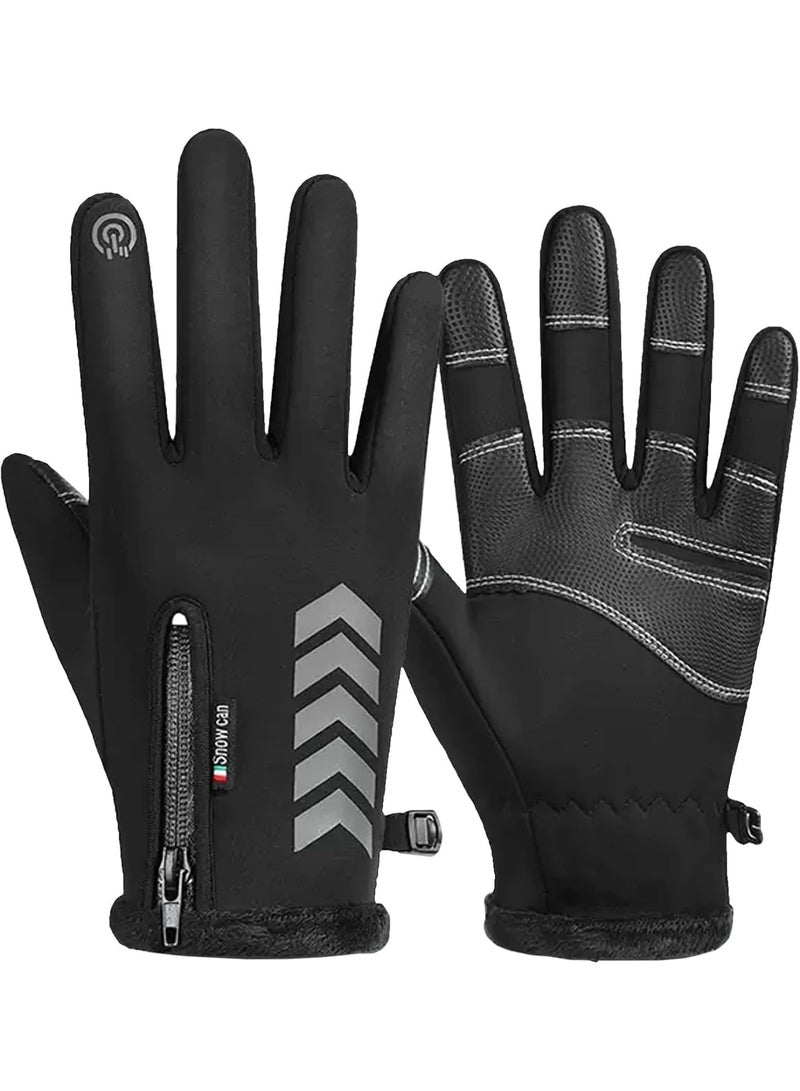 Zikra Thermal Gloves Winter Gloves, Cold Weather Cycling Touchscreen Windproof and Water Resistant Running or Men Women Walking Riding Driving (L) - Image 1
