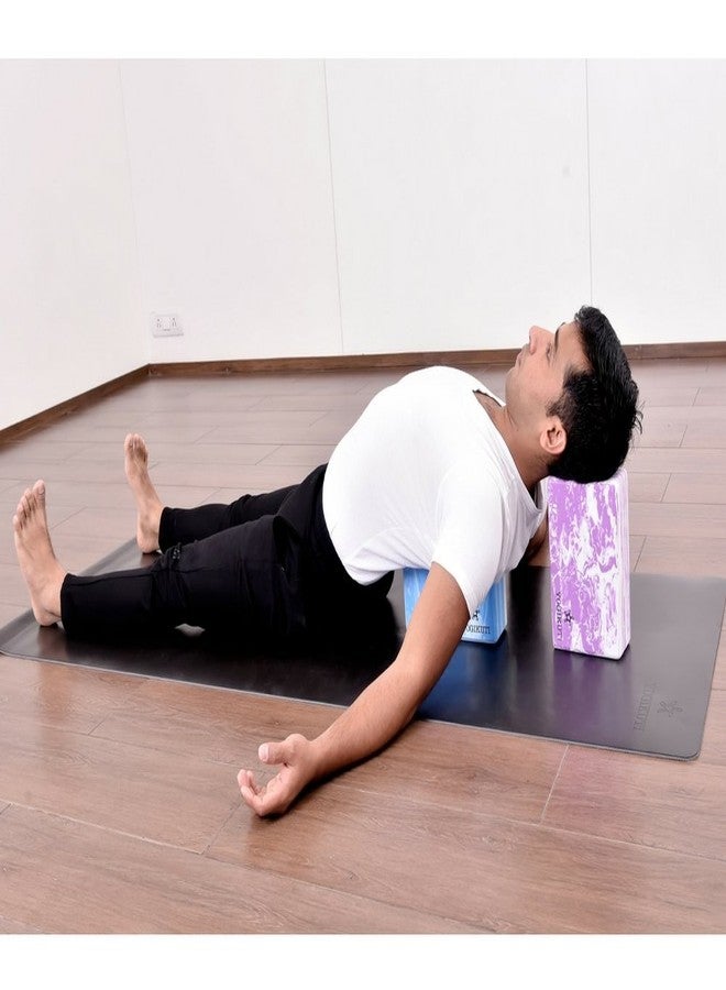 YOGIKUTI مكعب يوغا من إسفنج إيفا عالي الكثافة من يوجيكوتي (بنفسجي) - Image 2