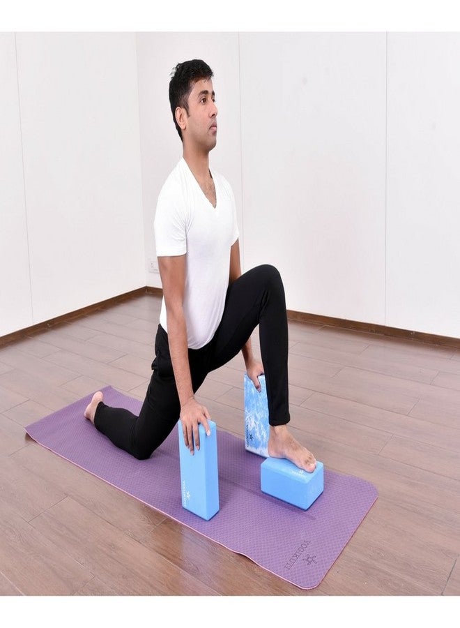 YOGIKUTI مكعب يوغا من إسفنج إيفا عالي الكثافة من يوجيكوتي (بنفسجي) - Image 5