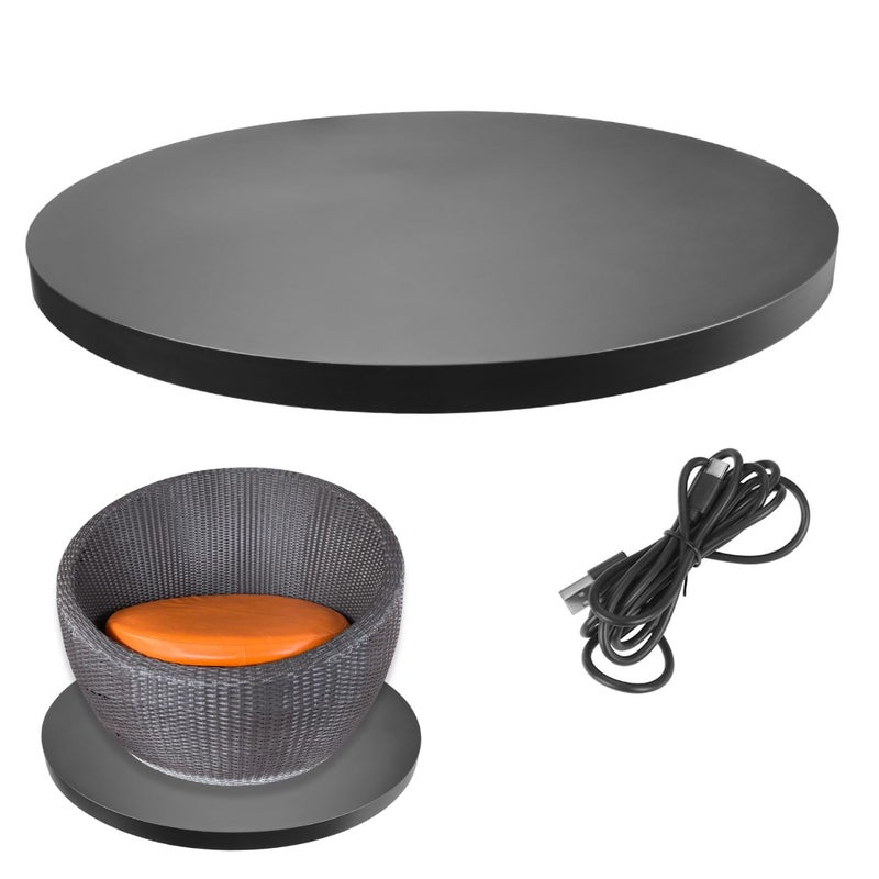 Fotoconic Black Electric Motorized Rotating Turntable Display Stand 24 60cm Diameter 80kg Centric Loading for Shop Display TypeC