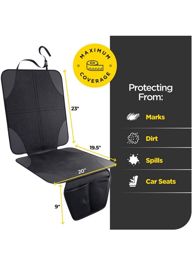 lebogner Car Seat Protector for Baby and Child - Non-Slip, Thick Padded Cover with 2 Mesh Pockets - 1 Pack - Image 2
