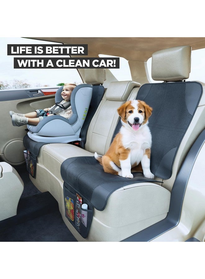 lebogner Car Seat Protector for Baby and Child - Non-Slip, Thick Padded Cover with 2 Mesh Pockets - 1 Pack - Image 3