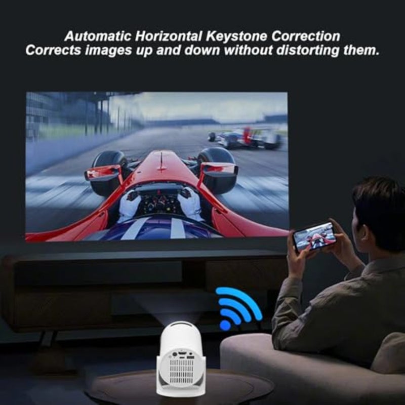 Home theater movie projector with 270 rotatable design, ABS plastic body, black color, 150 ANSI lumens brightness and auto horizontal keystone correction - Image 4