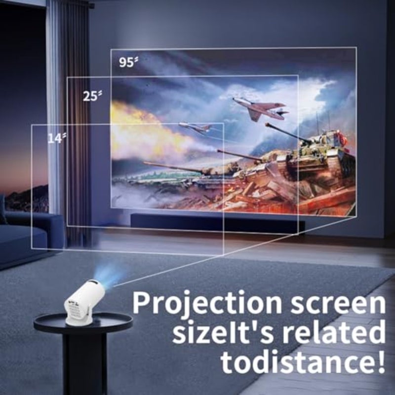Home theater movie projector with 270 rotatable design, ABS plastic body, black color, 150 ANSI lumens brightness and auto horizontal keystone correction - Image 5
