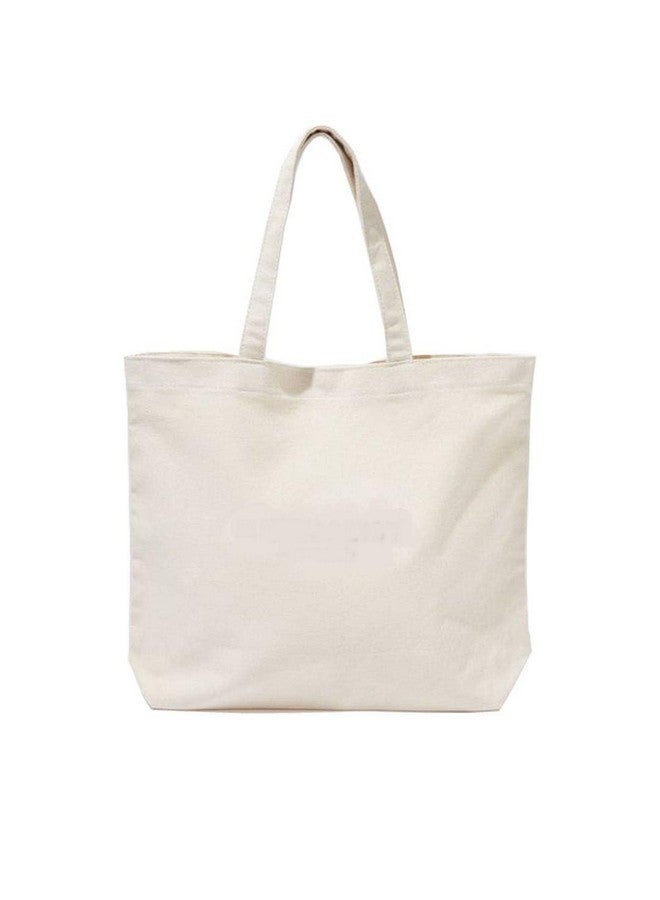 Gujvilla Large Canvas Tote Bag For Women, Plain Tote Bag For Painting Without Zipper, Cotton Bags For School/Gym/Shopping/Beach & Groceries, Diy Gift Bags, 16"X15", Beige - Image 1