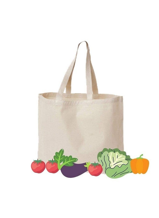 Gujvilla Large Canvas Tote Bag For Women, Plain Tote Bag For Painting Without Zipper, Cotton Bags For School/Gym/Shopping/Beach & Groceries, Diy Gift Bags, 16"X15", Beige - Image 3