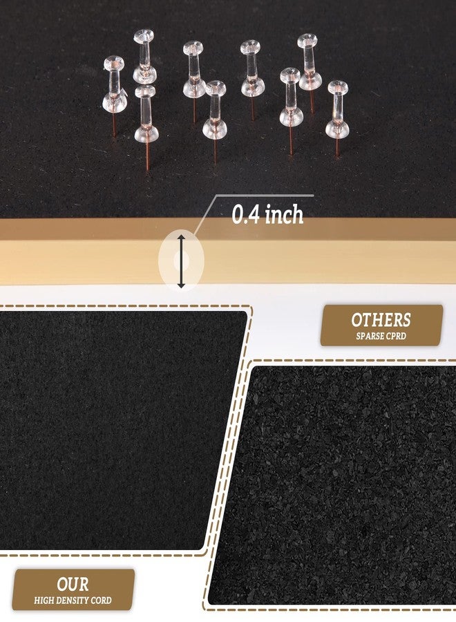 INNOVART Black Cork Bulletin Board 24" X 18" with 10 Push Pins, Corkboard with Gold Aluminum Frame, Black Cork Notice Board Message Board, Framed Pin Board for Home, Office, School - Image 5