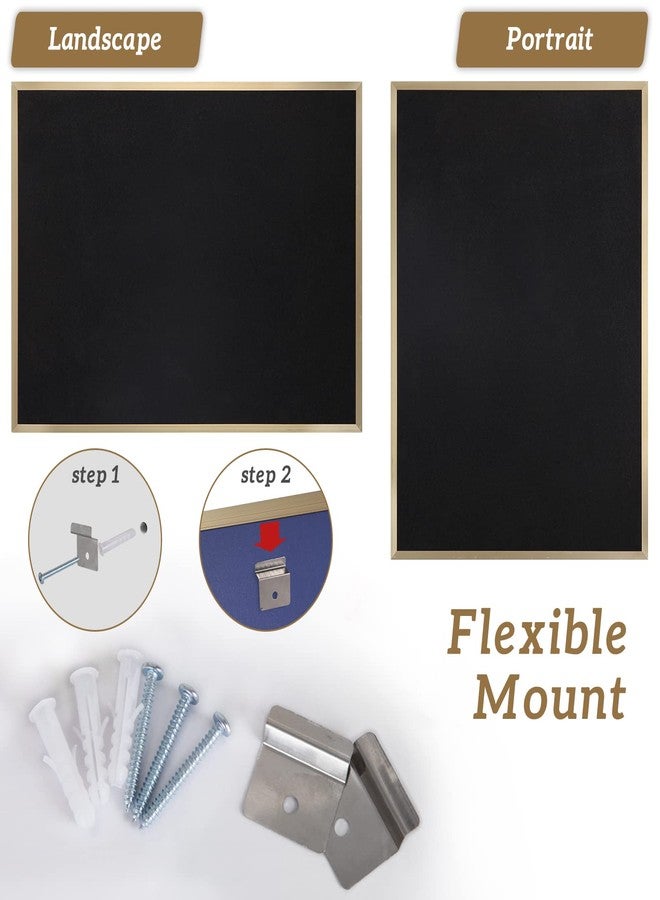INNOVART Black Cork Bulletin Board 24" X 18" with 10 Push Pins, Corkboard with Gold Aluminum Frame, Black Cork Notice Board Message Board, Framed Pin Board for Home, Office, School - Image 3