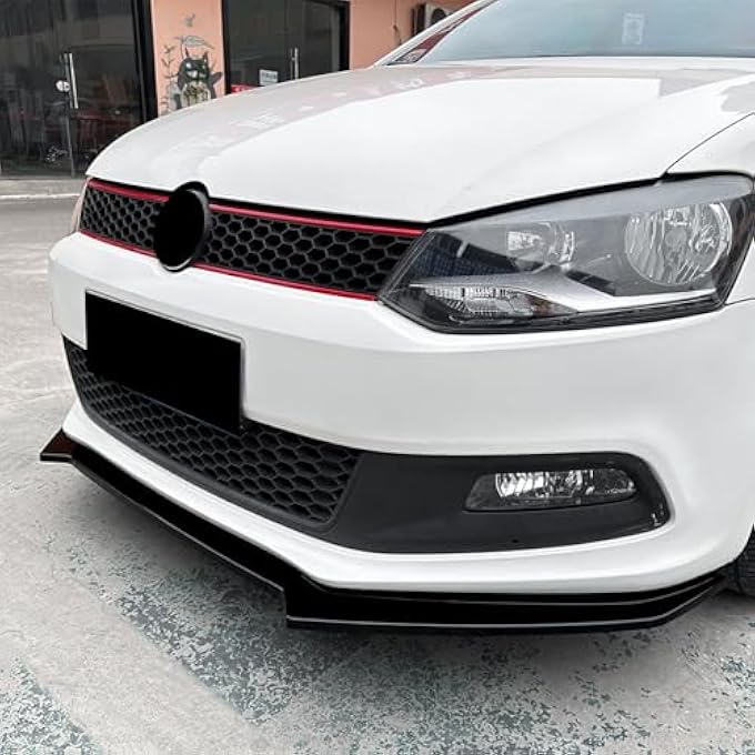 FINMOKAL Car Front Bumper Lip Splitter Spoiler Body Kit Air Dam Compatible with VW Polo MK5 6R GTI 2010-2014, Gloss Black - Image 4