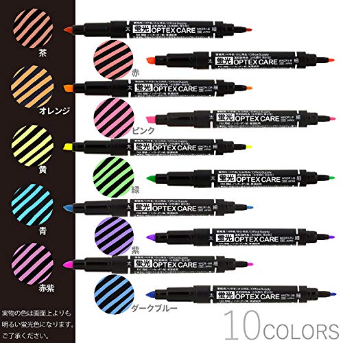 Zebra Pen Zebra OPTEX CARE WKCR1-10C Fluorescent Marker (10 Colors) - Image 3