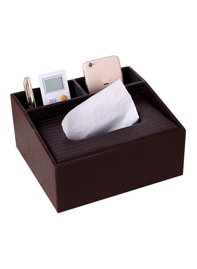 Sharpdo Leather Tissue Box Holder Brown - Image 2