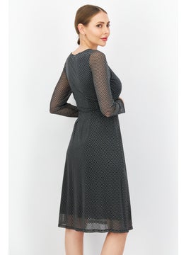 Zero Women Printed Midi Dress, Olive  - Image 3