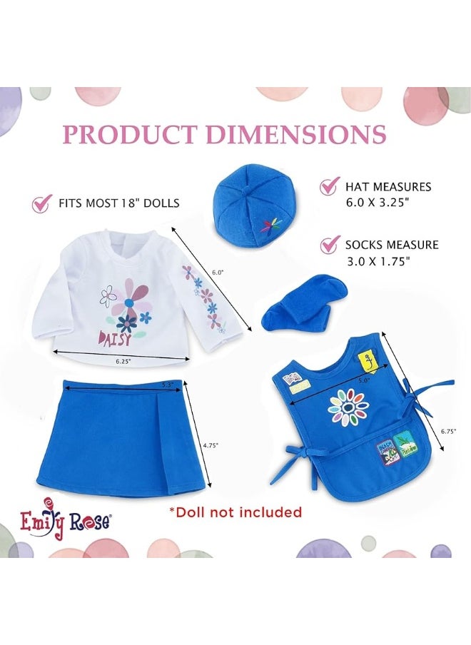 Emily Rose - Emily Rose 18 Inch Doll Clothes | 18" Doll Daisy Girl Scout-Inspired 5 Piece Doll Clothing Uniform, Including Tunic with Embroidered Patches! | Gift Boxed! - Image 1