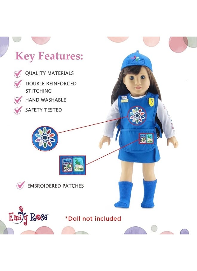 Emily Rose - Emily Rose 18 Inch Doll Clothes | 18" Doll Daisy Girl Scout-Inspired 5 Piece Doll Clothing Uniform, Including Tunic with Embroidered Patches! | Gift Boxed! - Image 1