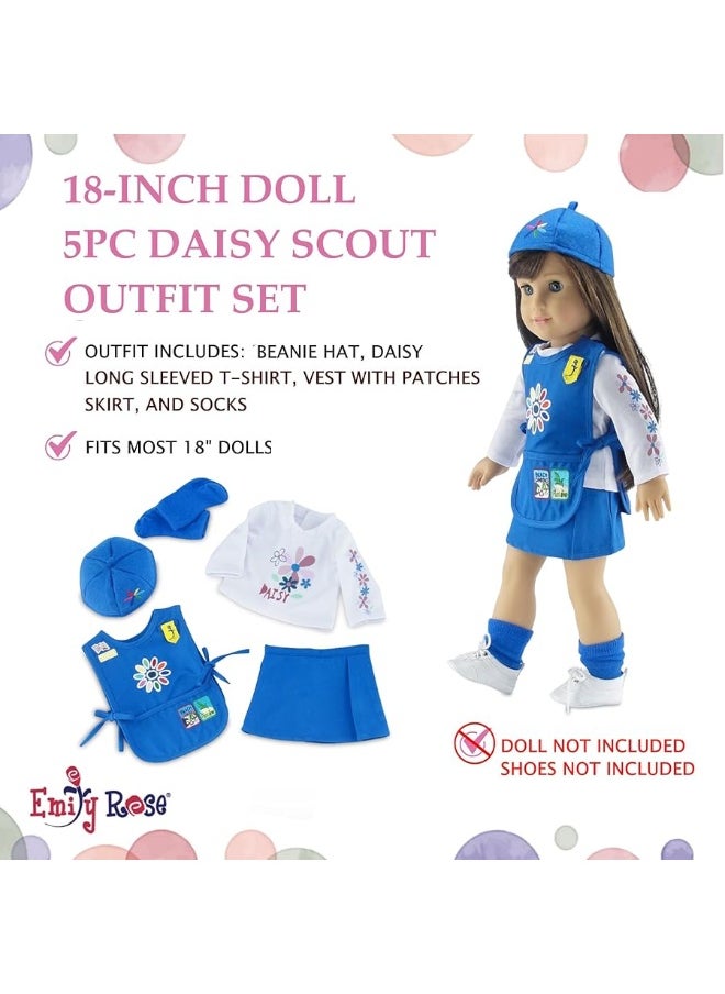 Emily Rose Emily Rose 18 Inch Doll Clothes | 18" Doll Daisy Girl Scout-Inspired 5 Piece Doll Clothing Uniform, Including Tunic with Embroidered Patches! | Gift Boxed!  - Image 4