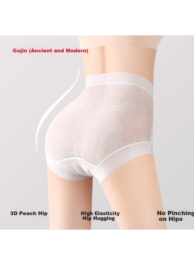Gujin Women's High-waist Shaping Lace Seamless Antibacterial Breathable Thin Girl's Triangle Panties 3-pack 10a - Image 5