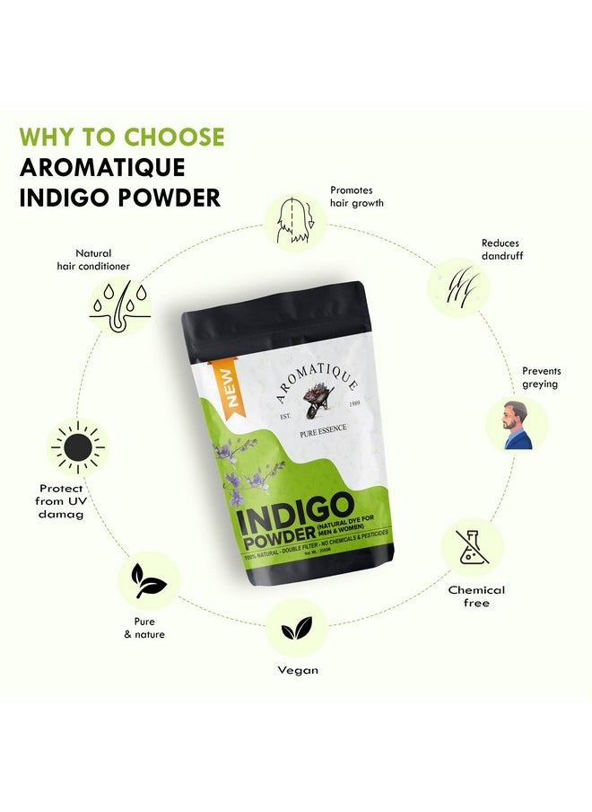 AROMATIQUE Indigo Powder For Hair Black,Natural Hair & Beard Dye, Herbal Indigo Powder For Natural Hair Coloring, Protects Hair From Damage (250, Grams)  - Image 3