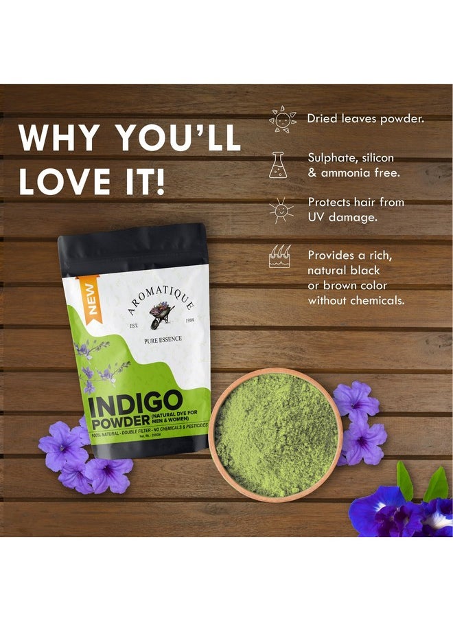 AROMATIQUE Indigo Powder For Hair Black,Natural Hair & Beard Dye, Herbal Indigo Powder For Natural Hair Coloring, Protects Hair From Damage (250, Grams)  - Image 2