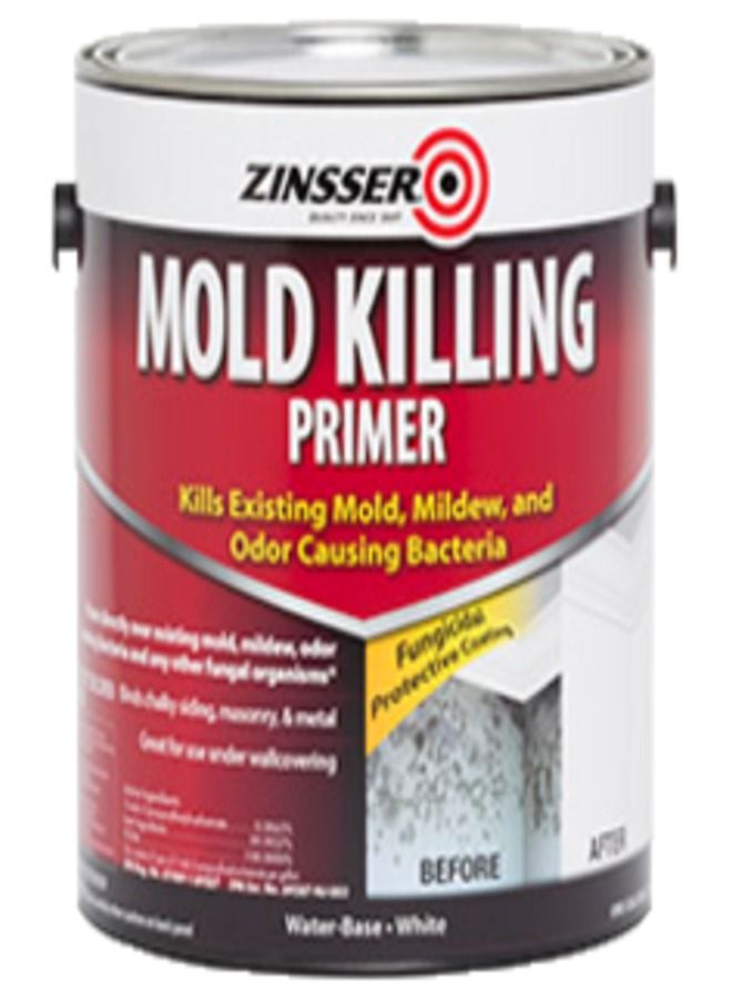 RUST-OLEUM ZINSSER 276049 قالب تمهيدي لقتل العفن، مسطح، أبيض، 1 جالون، علبة