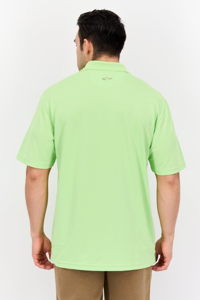 Greg Norman تي شيرت بولو للرجال بقصة عادية بأكمام قصيرة، لون ليموني - Image 3