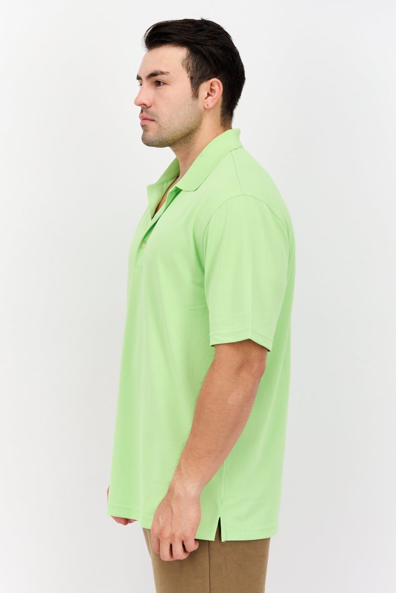 Greg Norman تي شيرت بولو للرجال بقصة عادية بأكمام قصيرة، لون ليموني - Image 4