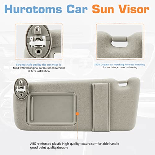 Hurotoms Driver Left Side Sun Visor with Light and Sunroof, Beige Sunvisor for Toyota Venza 2009 2010 2011 2012 2013 2014 2015 2016, Replacement 74320-0T021-A1 - Image 3
