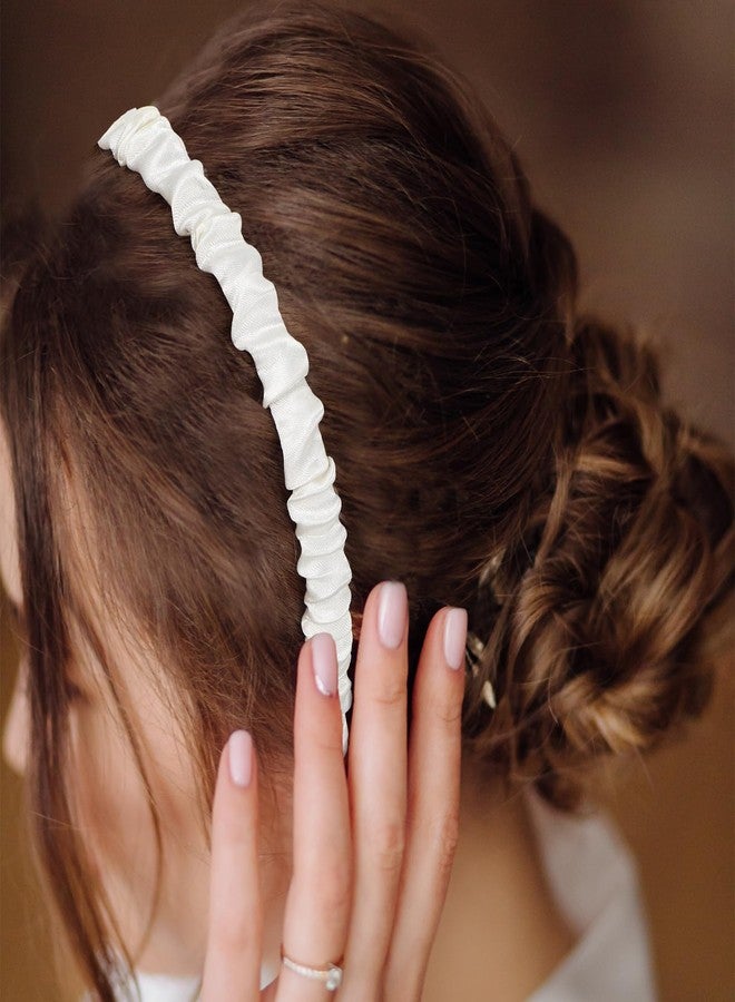 Dimeho 3 PCS Headbands for Women, White Non Slip Pearl Headband Fashion Headbands Twisted Headband Wide Headband Elegent Cute Thin Hair Headbands Vintage Womens Head Bands Hair Accessories - Image 5