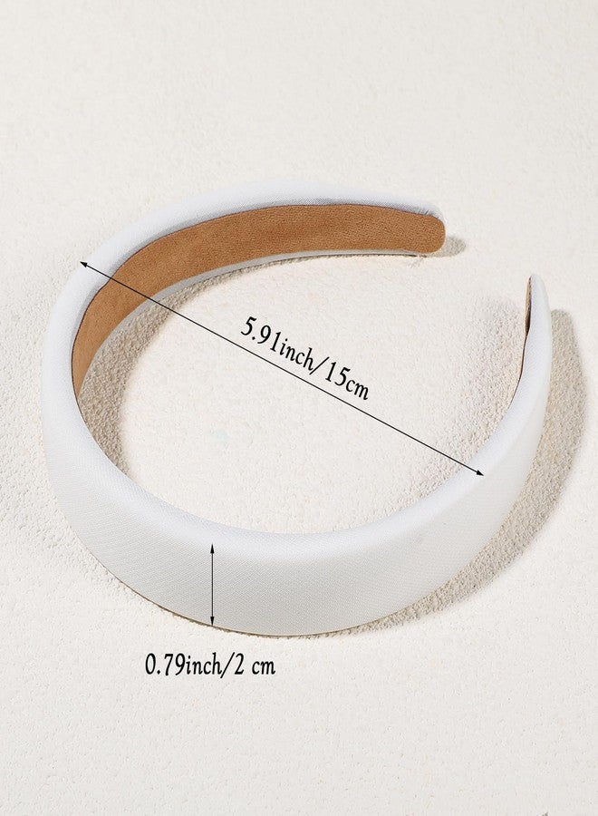 Dimeho 3 PCS Headbands for Women, White Non Slip Pearl Headband Fashion Headbands Twisted Headband Wide Headband Elegent Cute Thin Hair Headbands Vintage Womens Head Bands Hair Accessories - Image 2