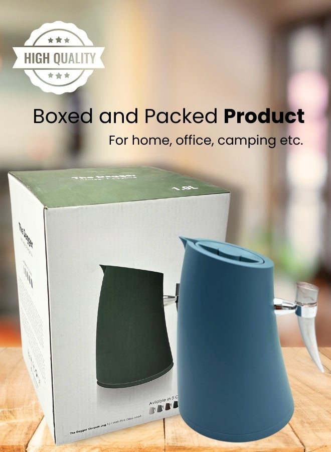 Raz قارورة مفرغة من الهواء على شكل طائر للاستخدام المنزلي أو المكتب أو التخييم، سعة 1 لتر، ساخنة أو باردة، لون أزرق - Image 3